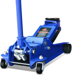 4 Ton Low Profile Floor Jack, Heavy Duty Steel Hydraulic Car Jack with Dual Pistons Quick Lift Pump, Hydraulic Racing Floor Jack, Lifting Range 4.5" to 20", Blue