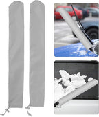 2Pcs Windshield Wiper Blade Cover, 25.5x3.9in Polyester RV Windshield Wiper Blade Protector, Gray Wiper Blade Protector, Waterproof Rainproof Bird Droppings Wiper Cover for Car SUV Truck