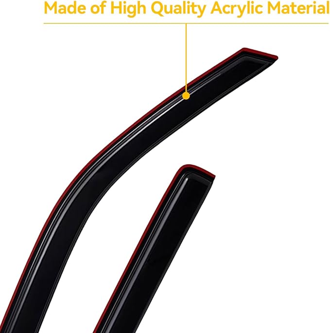 in-Channel Window Visors Rain Guards for 2004-2012 Chevy Colorado Crew Cab, Window Vent Wind Deflectors Shades for 04-12 GMC Canyon