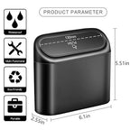 Car Trash Can Bin with Lid - Universal Vehicle Mini Leakproof Garbage Can Bin with 20pcs Trash Bags Can Organizer Storage for Front Back Seat Accessories for Auto Office Bedroom Home(Black)