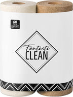 Microfiber Cleaning Cloth Roll -60 Pack, Tear Away Microfiber Towels, 12" x 12", Reusable, Washable, Scratch Free, Ultra Absorbent Dishcloth for All-Around Cleaning (Beige & Tan)