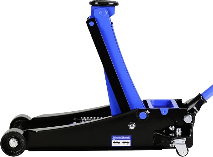 Floor Jack, Professional Heavy Duty Hydraulic Floor Jack, Low Profile Floor Jack, Steel Racing Floor Jack w/2 Piston Quick Lift Pump, Floor Jack Lifting 4"-21" 4 Ton (8800lb) Capacity Blue