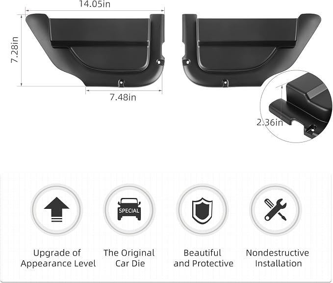 Front Door Storage Pockets,Anti-block Legs Door Side Insert Box Organizer Door Net Pocket Replacement for 2011-2018 Jeep Wrangler JK JKU, Interior Storage Expansion Accessories, Black, 2PCs