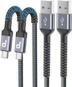 USB C Cable 10FT, 2Pack Long USB A to USB C Charger Cable, Type C Cable 3A Fast Charging Upgraded Extra Durable Braided USBC Cord Compatible with iPhone 17/16 15 Pro Max/Samsung Galaxy S23/LG and More