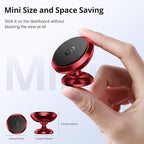 Magnetic Car Phone Holder for Dashboard, 360° Adjustable Strong Magnets Cell Phone Car Mount Compatible with iPhone, Samsung, Android - Red