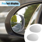 2 PCS Blind Spot Car Mirror, HD Glass Adjustable Car Side Mirror, Frameless Wide-angle Blind Spot Mirror, Universal Convex Rear View Mirror for Cars, SUVs, Trucks and RVs (Ellipse)