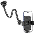 14'' Gooseneck Car Phone Holder,Heavy Duty Phone Holder for Truck, [Flexibile Long Arm] [Anti Shake stabilizer] Windshield Car Phone Mount Suction Cup,Fit for iPhone, Samsung (Black Plaid)