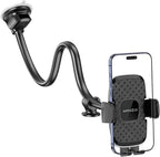 14'' Gooseneck Car Phone Holder,Heavy Duty Phone Holder for Truck, [Flexibile Long Arm] [Anti Shake stabilizer] Windshield Car Phone Mount Suction Cup,Fit for iPhone, Samsung (Black Plaid)