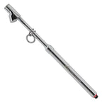 Professional Straight-On Dual Foot Commercial Truck Tire Pressure Gauge with Polished Chrome Finish. Heavy Duty Black Metal Bar Stick Gauge Range 10-150 PSI in 2 PSI Increments
