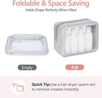 Clear Makeup Bag - TSA Approved Toiletry Bag for Carry-on & Checked Luggage, Water Resistant Car Storage Organizer with Reinforced Seams