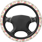 Floral Steering Wheel Cover, 15 Inch Universal Fit, Neoprene Anti-Slip & Breathable Car Protector, Durable Auto Interior Accessories for Women and Men