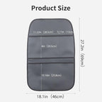 Kick Mat Back Seat Protector Waterproof Leather Car Seat Back Organizers Cover with 3 Storage Pockets for Kids Pets SUV Sedan Minivan Truck Car Travel Accessories (Black 2-Pack)