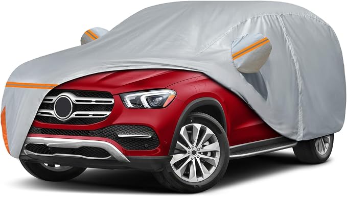 Car Cover for Mercedes Benz ML/GLE Class 250 280 300 320 350 450 (2006-2026), Waterproof Custom-fit All Weather Sun Rain UV Dust Snow Protection Outdoor Car Cover with Door Zipper and Cotton Lining