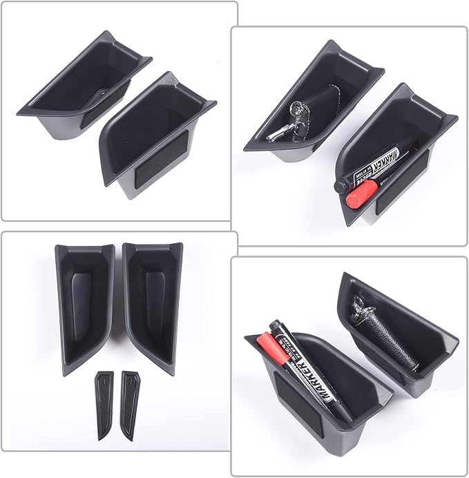 Front Rear Door Side Storage Box Compatible with Audi Q4 E-Tron 2022 2023 2024 2025, 4PCS Car Door Side Armrest Grab Handle Groove Storage Organizer Tray Pocket Slot Mat Insert Accessories