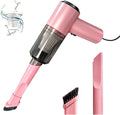 High Powerful Car Vacuum Cleaner - Powerful Suction Portable Handheld Vacuum with Washable Filter, Low Noise, 12V Auto Accessories Kit for Interior Detailing - Pink