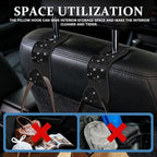 4PCS Bling Car Seat Headrest Hooks, Purse Holder for Car, Vehicle Back Seat Purse Handbag Hanging Holder with Crystal Rhinestone, Diamond Car Rear Seat Organizer for Vehicles (Black)