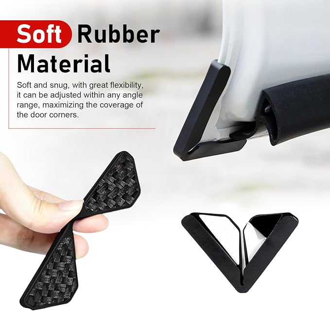 2PCS Car Door Corner Protector Edge Guards, 1.77"x1.77" Carbon Fiber Anti-Collision Car Door Edge Protector, Self-Adhesive Anti-scratch Protective Cover, Universal Auto Corner Protect(Black)