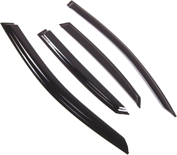 WD2-822B Dark Smoke 4 Pcs Set Window Visor (Outside Mount) Deflector Rain Guard Compatible with 2017-2018 Lexus NX200t NX300h
