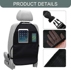 2PCS Kick Mat Back Seat Protector, Back Seat Cover for Kids, Waterproof Car Backseat Protective Kick Mat with 2 Mesh Pockets, Multifunctional Car Storage Organizer for Most Vehicles (2PCS)