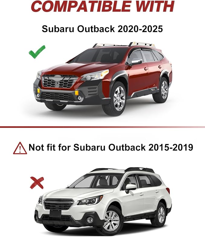 2020-2025 Tape-On Rain Guards for Subaru Outback Side Window Visor Deflectors, Premium Limited Touring, Durable Tinted Vent Shades 2021 2022 2023 2024, Window Visors Wind Deflector Dark