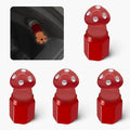 4 Pack Cute Mushrooms Tire Valve Caps, Glow in The Dark, Universal Fit for Cars, Motorcycles, Trucks, and Bicycles (Red)