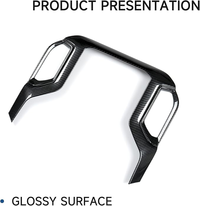 Car ABS Center Console Air Vent Navigation Panel Trim Cover for 2019-2025 Chevy Silverado | for GMC Sierra 2019-2021 1500 2500 3500 HD Carbon Fiber Interior Accessories