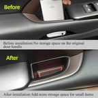 4pcs Door Side Storage Box Compatible with Highlander 2014 2015 2016 2017 2018 2019 Armrest Phone Container Door Organizer Handle Pocket ABS Tray Insert Glove Pallet