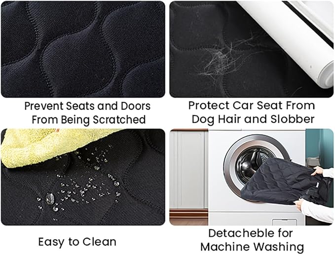 Dog Car Seat Cover for Back Seat - Hard Bottom Supports 400lbs, with Mesh Window & Non-Slip Bottom, for SUV & Truck (Black)