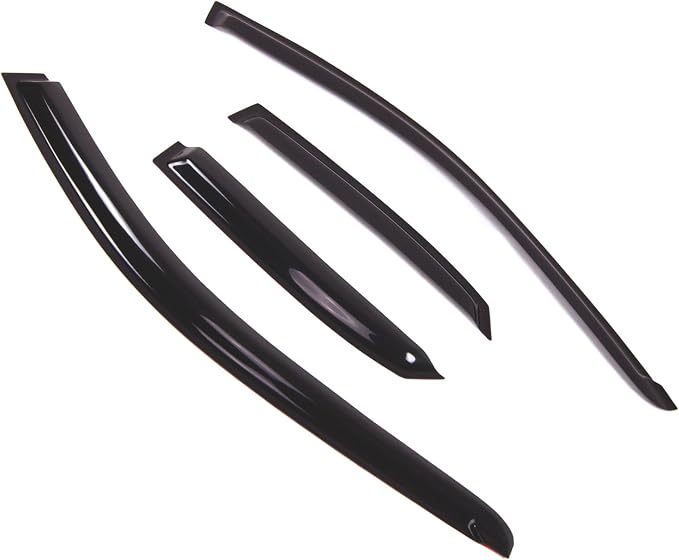 WD2-489 Dark Smoke 4 Pcs Set Window Visor (Outside Mount) Deflector Rain Guard Compatible with 2000-2004 Volvo S40