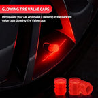 20 Pcs Glow in The Dark Tire Valve Caps Fluorescent Tire Valve Stem Caps, Cool Car Present for Universal Decoration Accessories for Car SUV Bicycle Motorcycles Trucks (Red)