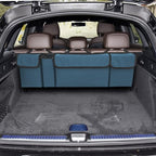 Car Trunk Organizer, Backseat Hanging Large Storage with Adjustable Straps, Waterproof Collapsible Cargo Bag with 4 Pockets, Sturdy Space Saver Frees Trunk Floor for SUV, Truck, MPV
