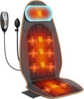 Massage Seat Cushion with Heat for Neck and Back, 3 Heating Areas & 5 Massage Modes, Electric Back Massager for Office Chair and Home Seat
