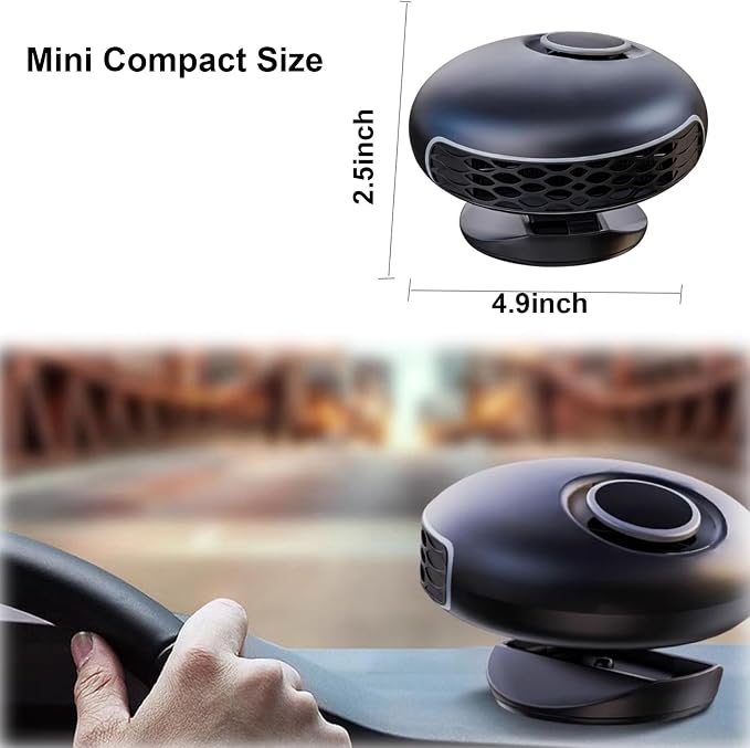 Car Heater, 12V 180W Portable Windshield Defogger and Defroster, 2 in1 Fast Car Heater Defroster Plugs in Cigarette Lighter,Auto Heater for Car With Scution Holder