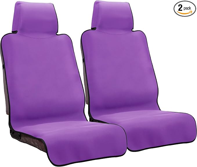 Premium Waterproof Seat Cover Towel Protector Neoprene Universal Fit, Upgraded 100% Washable & Removable Non-Slip Sweat Carseat Towel Covers, Perfect for Gym/Yoga/Workout（Purple,2PCS