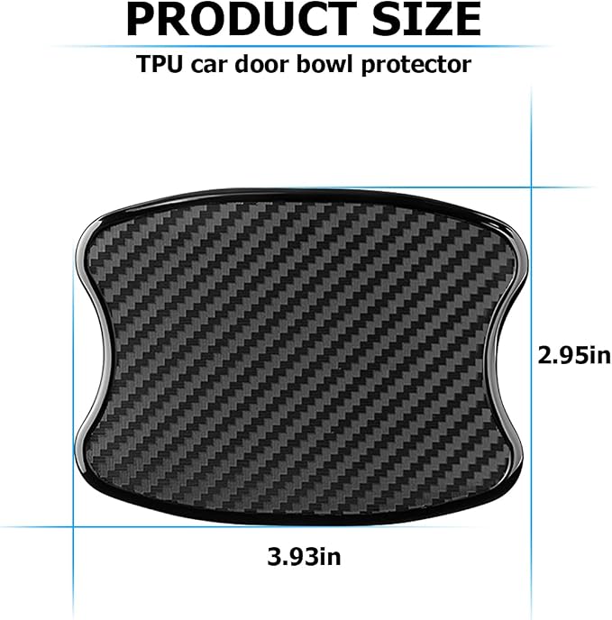Mandark Car Door Handle Cup Scratch Protector, 4PCS 3D TPU Carbon Fiber Vehicle Door Bowl Sticker, Automotive Door Handle Paint Protective Film Cover Accessories, Universal for Most Cars (Small)