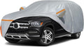 Car Cover for 2006-2026 Mercedes Benz GL/GLS Class 450 450d, Waterproof Custom-fit Sun Rain Dust Snow All Weather Protection Outdoor GLS Car Cover with Door Zipper and Cotton Lining-Gray