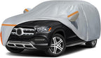 Car Cover for 2006-2026 Mercedes Benz GL/GLS Class 450 450d, Waterproof Custom-fit Sun Rain Dust Snow All Weather Protection Outdoor GLS Car Cover with Door Zipper and Cotton Lining-Gray