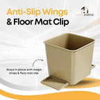 Car Trash Can with Stability Wings – Leakproof Portable Garbage Bin for Fabric & Rubber Mats – Compact Durable Plastic Auto Organizer for Cars, SUVs, Trucks (Mocha, Small)