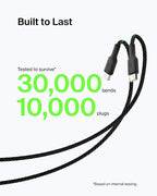 BoostCharge Braided USB-C to USB-A Charging Cable (3.3ft/1M) for iPhone 17 & 16 Series, Samsung Galaxy S25 Series, Google Pixel 10, iPad Pro, Nintendo Switch 2, Carplay, & More - Black (2-Pack)