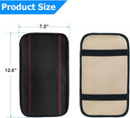 Car Armrest Storage Box Mat, Fiber Leather Car Center Console Cover, Car Armrest Seat Box Cover Accessories Interior Protection for Most Vehicle, SUV, Truck, Car (Black/Pink)