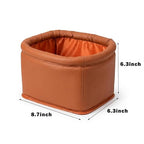 Leather Car Trash Can, Luxury Car Organizer, Leakproof Garbage Can for Car and Trucks, Orange