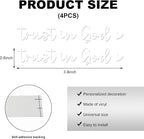 4PCS Trust in God Rearview Mirror Decals, Automotive Vinyl Rear View Mirror Decorative Stickers, Waterproof Trust in God Stickers for Car Truck Laptop, Car Accessories (White)