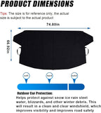Car Front Windshield Snow Cover, 74×66 Inch Anti Ice Frost Windshield Protector, Windproof Oxford Front Window Cover, Winter Car Accessories for Cars, Trucks, SUVs, Lorries (Front Cover)
