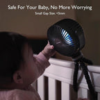 8000mAh Portable Stroller Fan | 27H Ultra-long Battery Life | Detachable 4 Speed 360°Rotate | 2 Modes LED Night Light, USB Rechargeable Handheld Cooling Fan for Travel, Car Seat, Bedroom