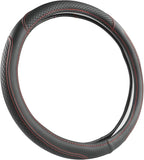 Customized Auto Car Steering Wheel Cover for Honda Accord Civic CR-V HR-V Pilot Fit Passport Odyssey 14.5-15inch(Black+Red Line-Standard Size)