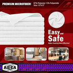 AIDEA Microfiber Cleaning Cloth White 20PK, Microfiber Towels for Cars, Premium Car Cloths, Dusting Cloth Lint Free Cleaning Rags for SUVs, House, Kitchen, Window, Workshops,12×12"
