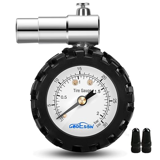Presta Valve Gauge,Presta Valve Tire Pressure Gauge with Bicycle Air Pressure Relief Range to 0-30PSI /0-2BAR, Perfect for Mountain Bicycle Fat Tires