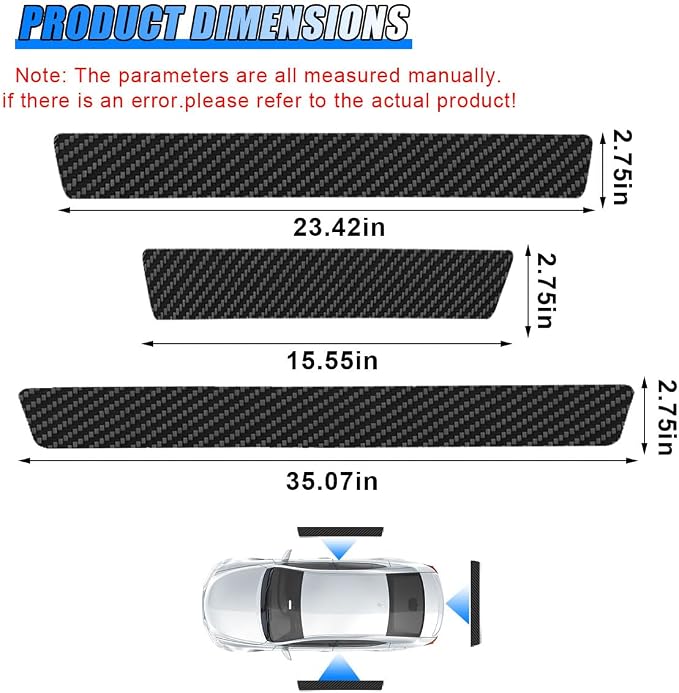 Car Door Sill Protector, Carbon Fiber Anti-Scratch Automotive Doors Edge Guards, Waterpoor Car Door Threshold Protection Auto Decoration Sticker, Universal Vehicle Interior Accessories (5PCS)