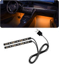 Car LED Strip Light, 24 LED RGB Auto Under Dash Interior Atmosphere Lights, USB Vehicle Decorative Lamp Ambient Night Light Strip, Lighting Kit Car Accessories (Orange)