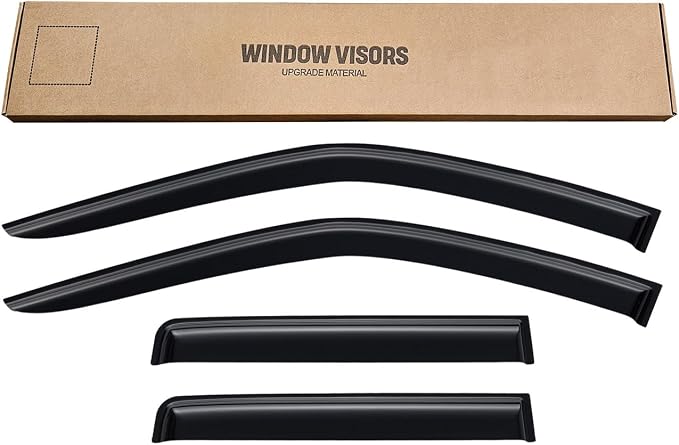 Window Rain Guards Visors Shield for 2022-2026 Toyota Tundra Double Cab, Out-Channel Window Vent Wind Shades Deflectors for 22-26 Tundra Extended Cab